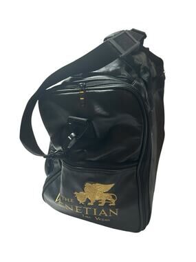 Venetian Casino/Hotel Black Duffel Large Travel Gym Overnight Weekender Bag RARE